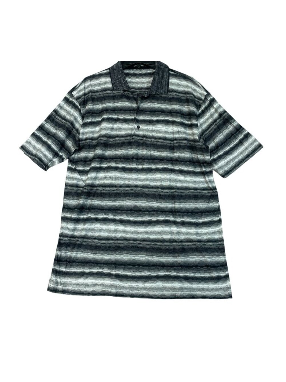 Vtg St. Croix Men's XL Gray Striped Polo Shirt 100% Cotton Short Sleeve F1352